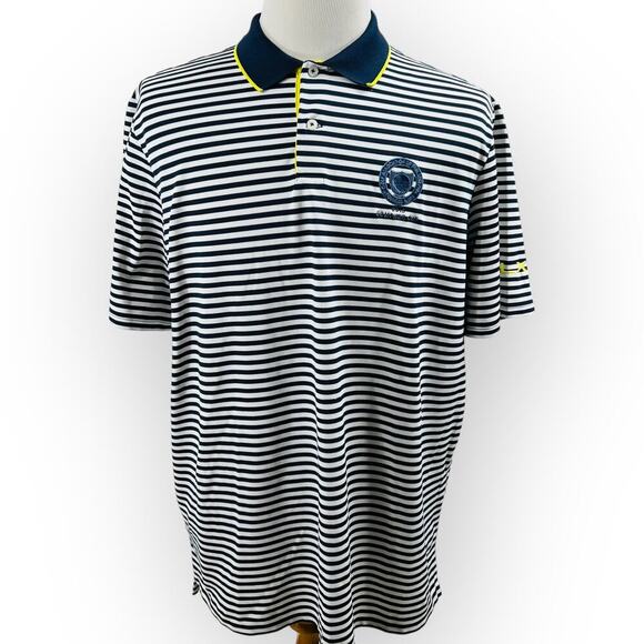 Ralph Lauren RLX Polo Shirt Compher Cup Blue Stripe Performance Preppy Men’s XL - Picture 3 of 9